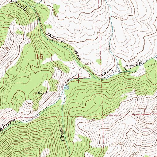 Topographic Map of Mahoney Creek, ID
