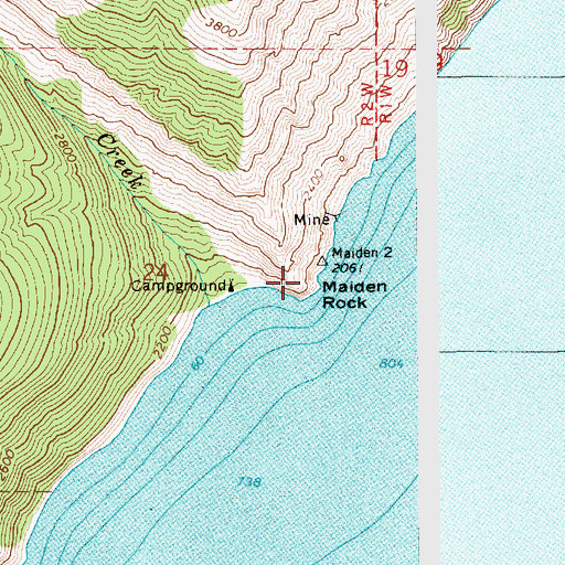 Topographic Map of Maiden Rock, ID