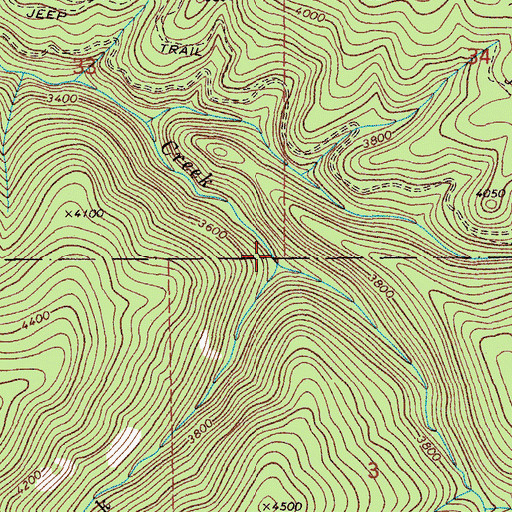 Topographic Map of Malamute Creek, ID