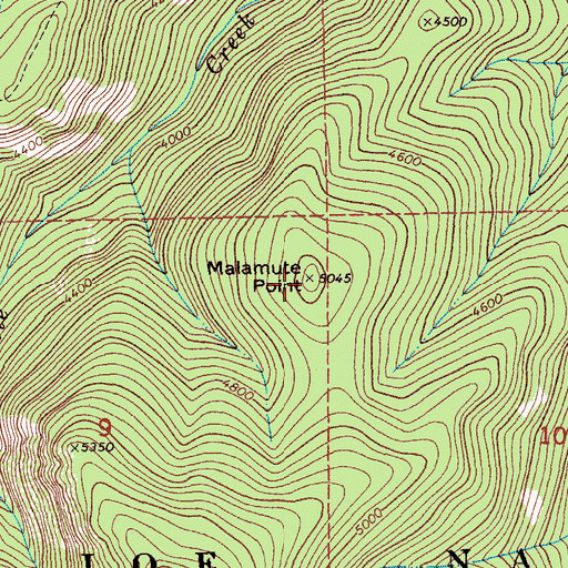 Topographic Map of Malamute Point, ID