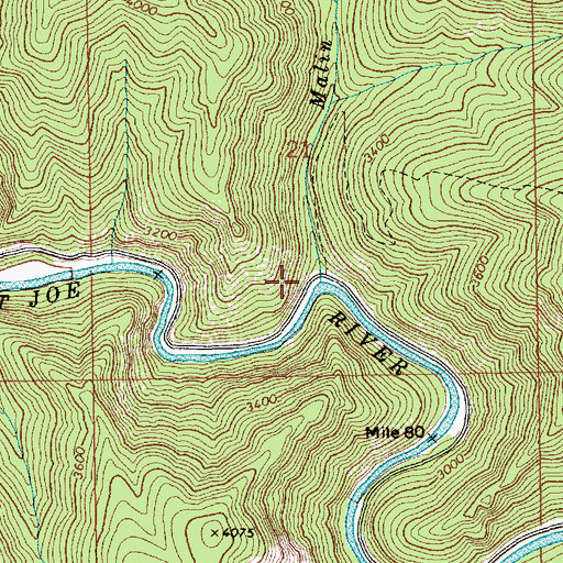 Topographic Map of Malin Creek, ID