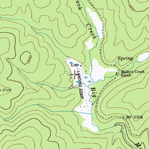Topographic Map of Mallard Creek Ranch, ID