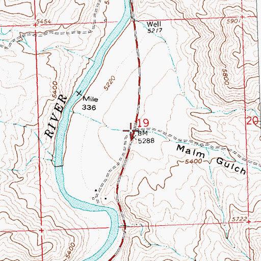 Topographic Map of Malm Gulch, ID