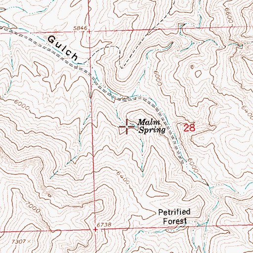 Topographic Map of Malm Spring, ID