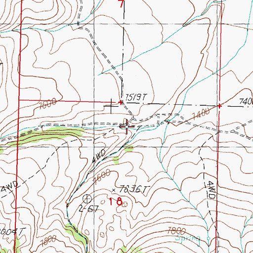 Topographic Map of Mammoth Canyon, ID