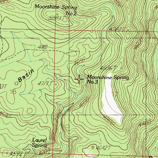 Topographic Map of Moonshine Spring Number Three, AZ