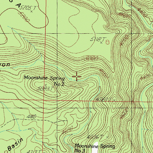 Topographic Map of Moonshine Spring Number Two, AZ