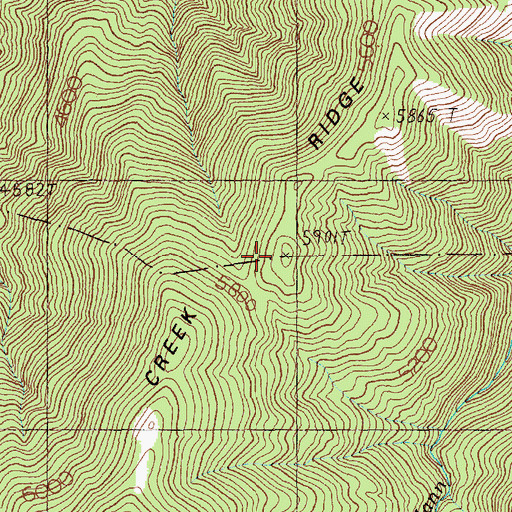 Topographic Map of Mann Creek Ridge, ID