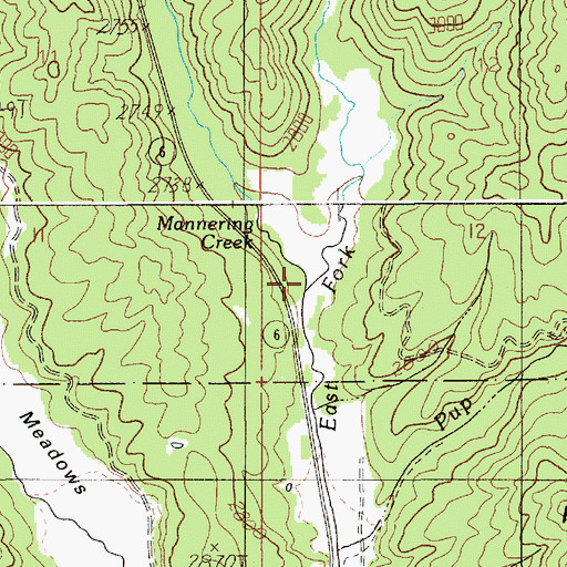 Topographic Map of Mannering Creek, ID