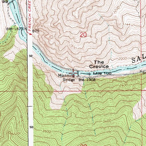 Topographic Map of Manning Bridge, ID