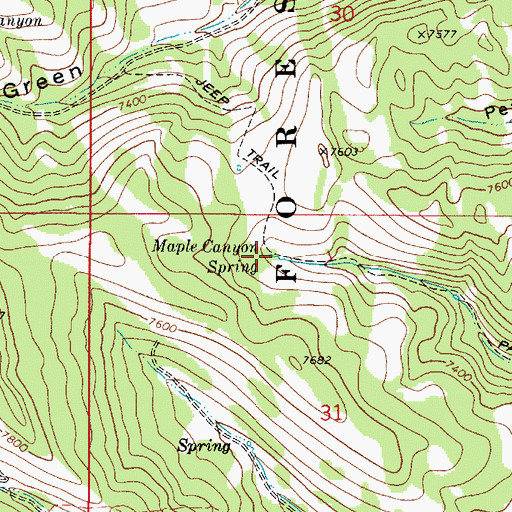 Topographic Map of Maple Canyon Spring, ID