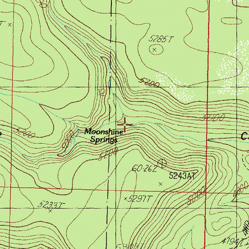 Topographic Map of Moonshine Springs, AZ