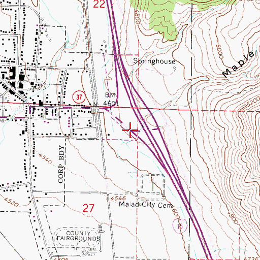 Topographic Map of Maple Hollow, ID