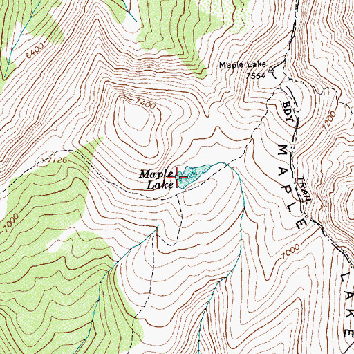 Topographic Map of Maple Lake, ID