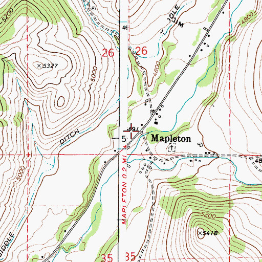 Topographic Map of Mapleton, ID