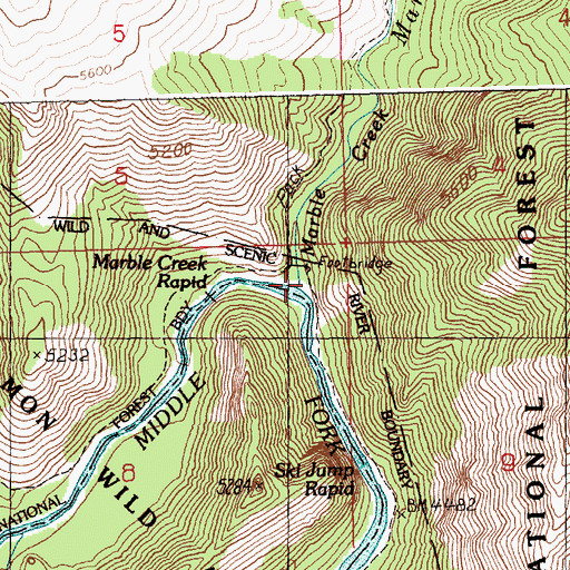 Topographic Map of Marble Creek, ID