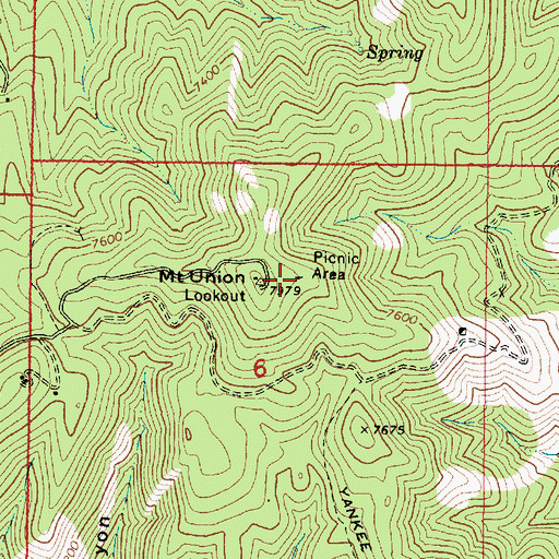 Topographic Map of Mount Union Family Picnic Ground, AZ