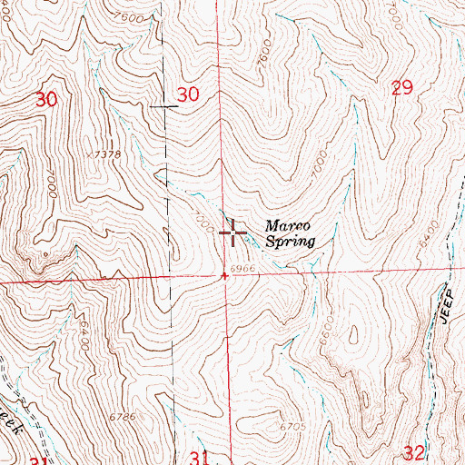 Topographic Map of Marco Spring, ID