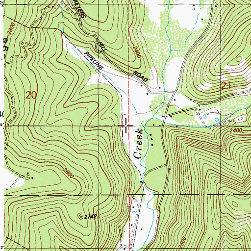 Topographic Map of Marie Creek, ID