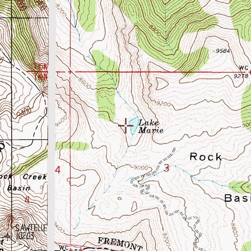 Topographic Map of Lake Marie, ID