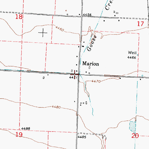 Topographic Map of Marion, ID