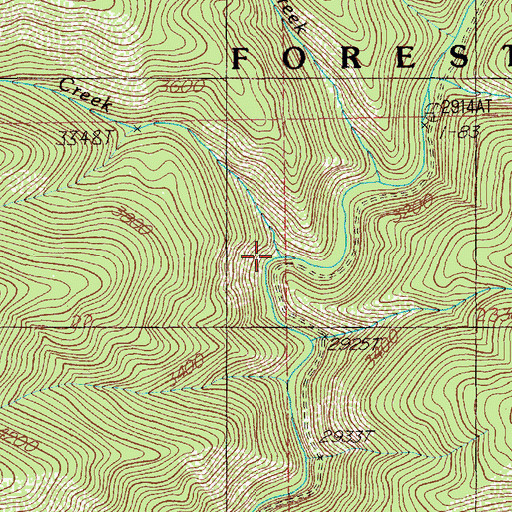 Topographic Map of Marion Creek, ID