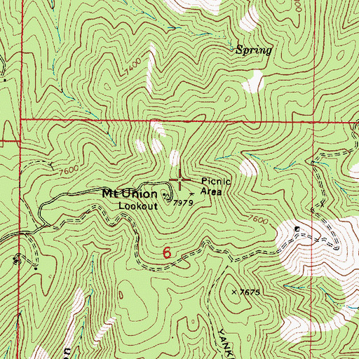 Topographic Map of Mount Union Recreational Area, AZ