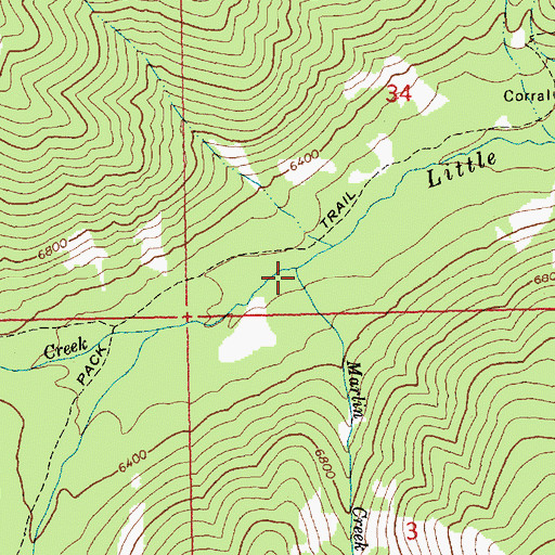Topographic Map of Marlin Creek, ID