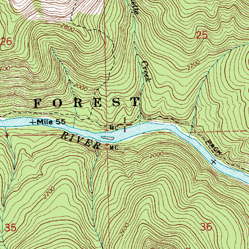 Topographic Map of Marquette Creek, ID