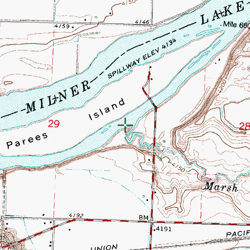 Topographic Map of Marsh Creek, ID