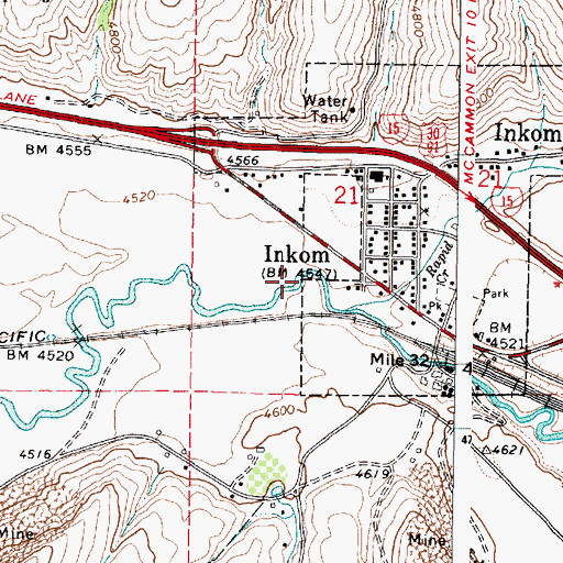 Topographic Map of Marsh Creek, ID