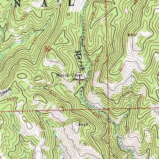 Topographic Map of Marsh Creek Mine, ID
