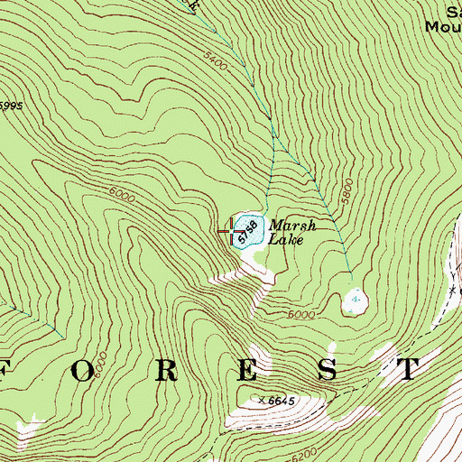 Topographic Map of Marsh Lake, ID