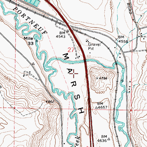 Topographic Map of Marsh Valley, ID