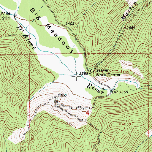 Topographic Map of Marten Creek, ID