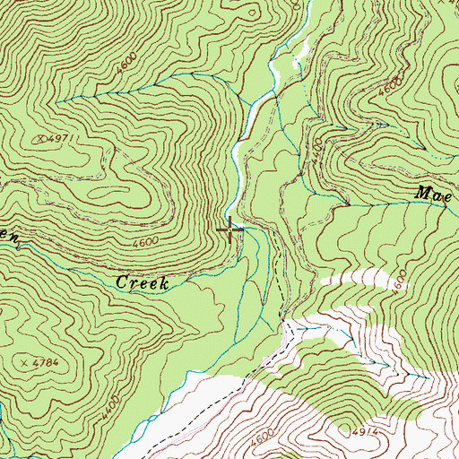 Topographic Map of Marten Creek, ID