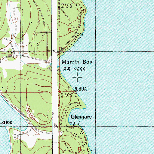 Topographic Map of Martin Bay, ID