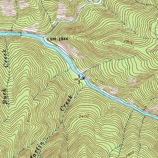 Topographic Map of Martin Creek, ID