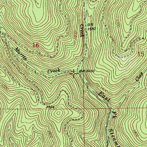 Topographic Map of Martin Creek, ID
