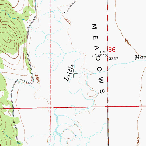 Topographic Map of Martin Creek, ID