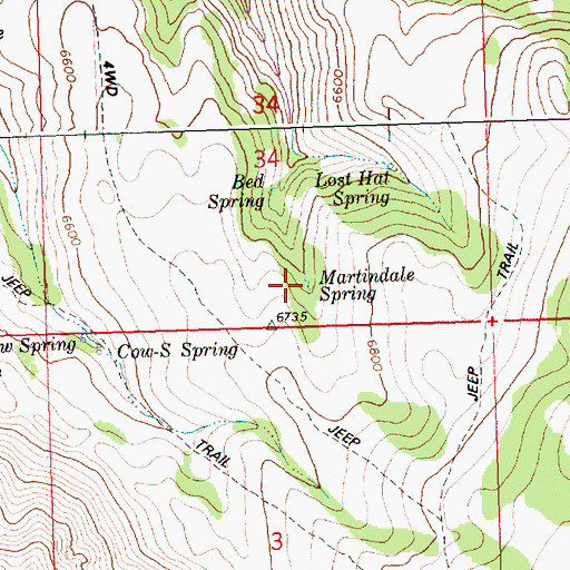 Topographic Map of Martindale Spring, ID