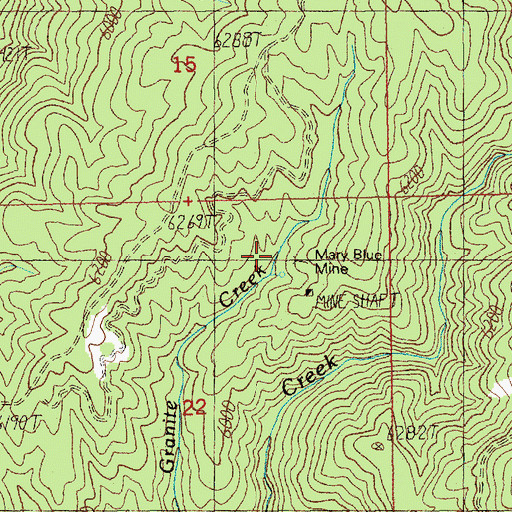 Topographic Map of Mary Blue Mine, ID