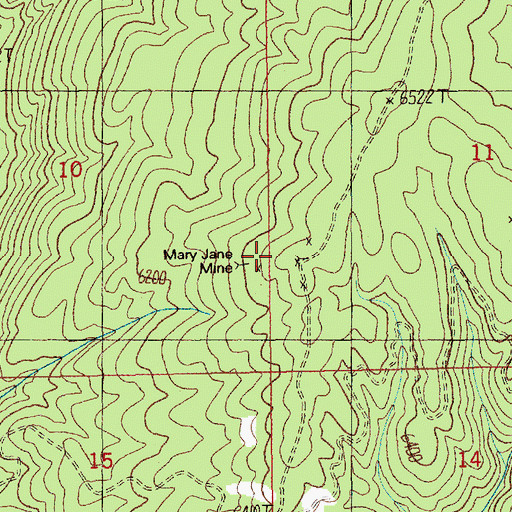 Topographic Map of Mary Jane Mine, ID