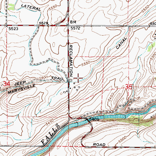 Topographic Map of Marysville Canal, ID