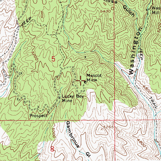 Topographic Map of Mascot Mine, ID