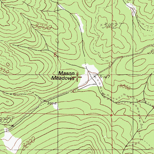 Topographic Map of Mason Meadows, ID
