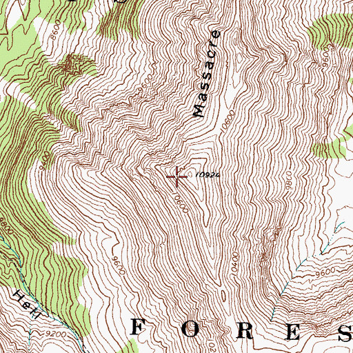 Topographic Map of Massacre Mountain, ID