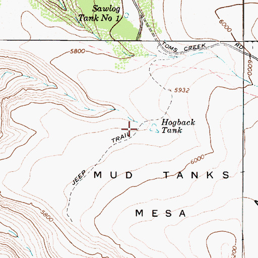 Topographic Map of Mud Tanks Trail Fifty, AZ