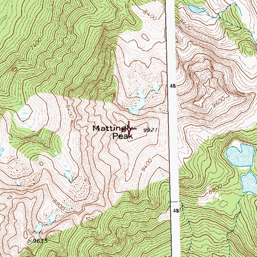 Topographic Map of Mattingly Peak, ID