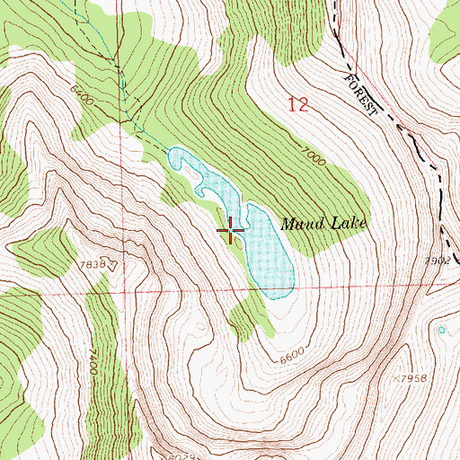 Topographic Map of Maud Lake, ID